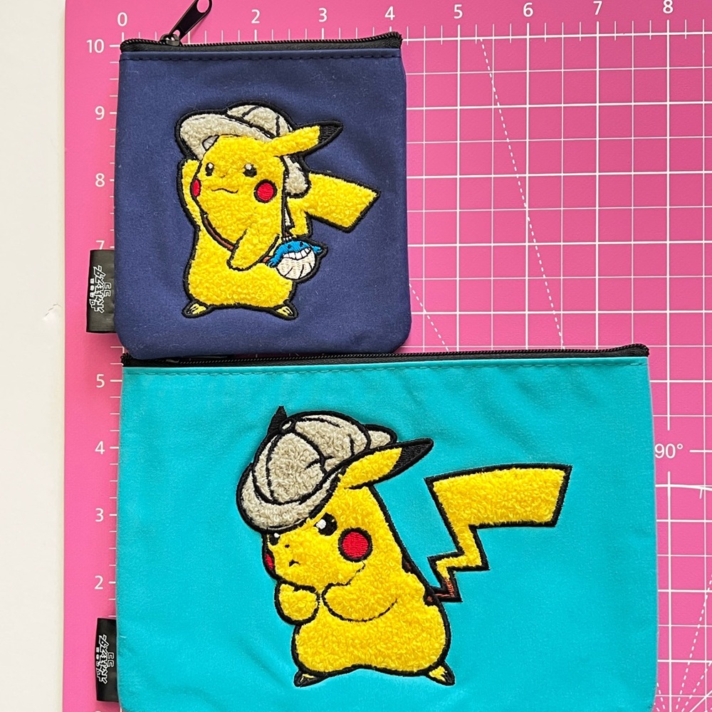 NEW POKEMON Detective Pikachu Pouch 2 Set - Blue and Navy - Picture 10 of 10